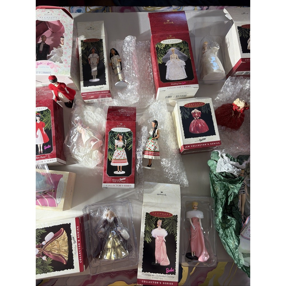 Vintage Lot of 23 Vintage Hallmark Keepsake Ornaments Barbie Holiday Christmas